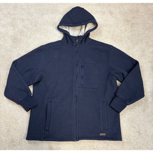 Smith's Workwear Sherpa-Lined Heathered Thermal Hooded Full-Zip Shirt Jacket M - Picture 1 of 4